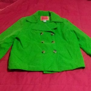 Isaac Mizrahi EUC Large Peacoat Bright Green